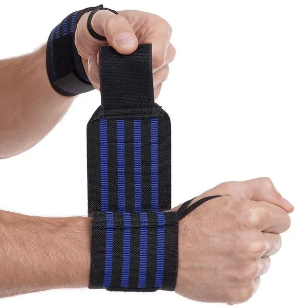 Бинти кистьові для жиму STRENGTH WRIST WRAPS Zelart TA-4861 синій