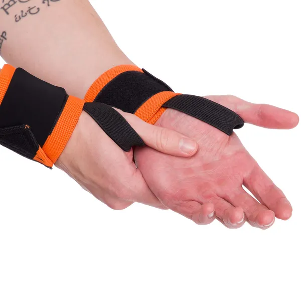 Бинты кистевые для жима STRENGTH WRIST WRAPS Zelart TA-7807 Черный-оранжевый — фото 2
