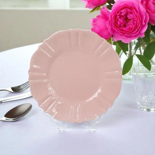 Набор (3 шт) тарелка керамическая десертная 20 см розовый 931-184 — фото 2