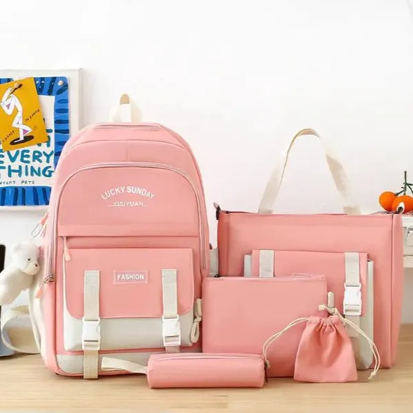 Рюкзак 5 в 1 шкільний для дівчинки Lucky Sunday Fashion (набір: рюкзак, шоппер, пенал, сум
