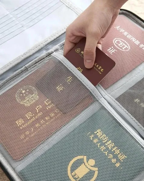 Органайзер-папка для документів із кодовим замком Синя з кріплення на валізу водонепроникна — фото 5