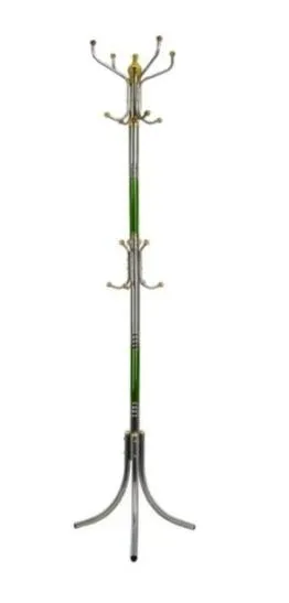 Підлогова вішалка для одягу Coat Rack (тринога), 16 гачків, металева Зелена