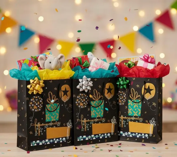 Набір із 3шт подарункових пакетів “Happy Birthday”18,5*25,5 см 9078-003-1
