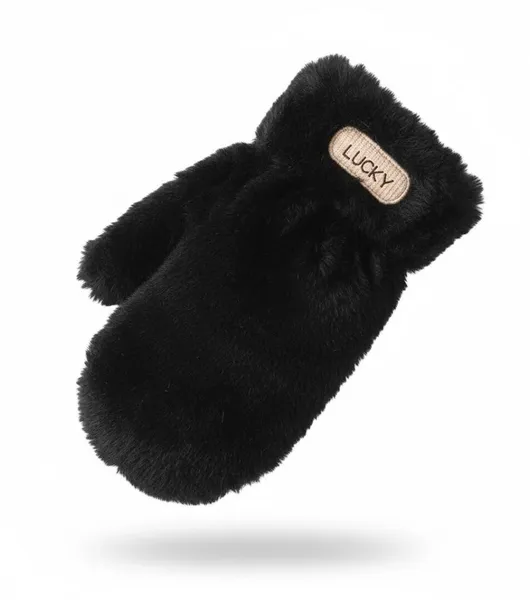 Дитяча плюшева варежка "LUCKY" на вік 6-8 років R5063 Чорний