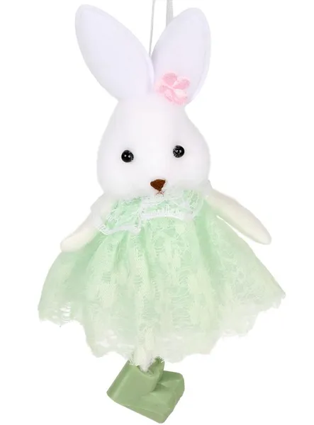 Фігурка-підвіска великодня "Easter Bunny" 14см R40490 зелена з білим — фото 2