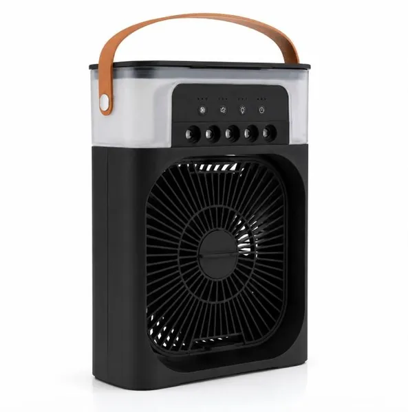 Вентилятор портативний MINI COOLING FAN WK-12 4в1, 600 мл, USB Type-C 20 × 14 см Black