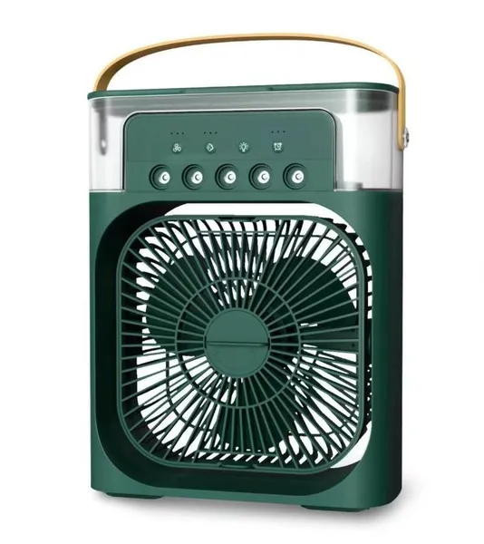 Вентилятор портативний MINI COOLING FAN WK-12 4в1, 600 мл, USB Type-C 20 × 14 см Green