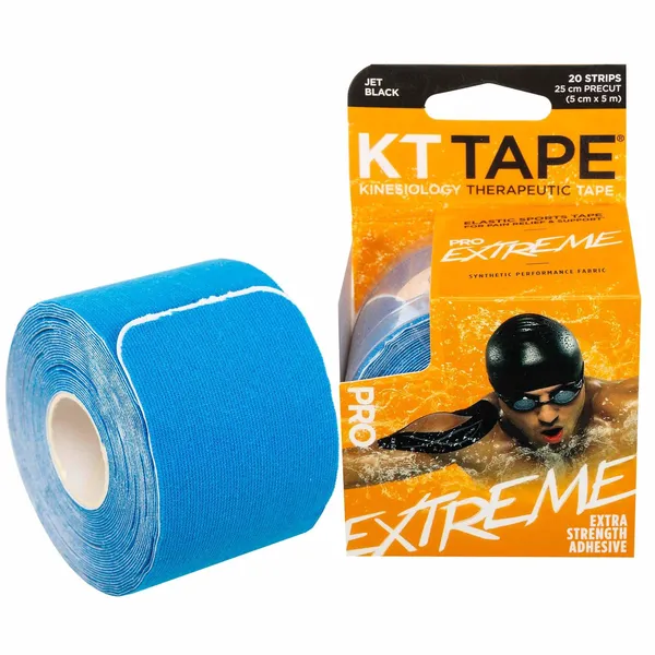 Кінезіо тейп нарізаний для обличчя та тіла Kinesio tape KTTP EXTREME FI-3627 Синій