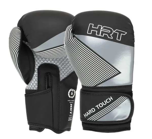 Боксерські рукавички Hard Touch BO-7698, 12 oz, чорно-сірі