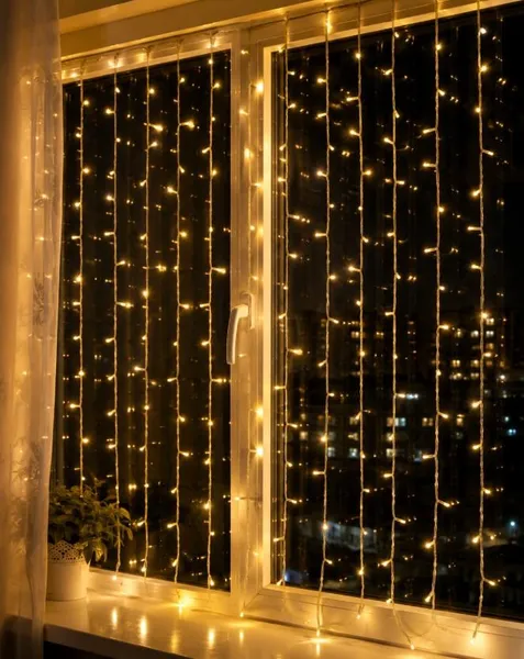 Гірлянда 200 LED, 10 м, 8 режимів, прозорий провід, теплий білий, 1120-07 — фото 3