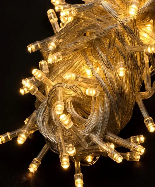 Гірлянда 400 LED, 20 м, 8 режимів, прозорий провід, білий теплий, 1140-07