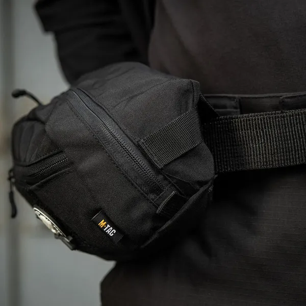 Поясна сумка туристичний M-TAC Companion Bag Large Black з липучкою — фото 4