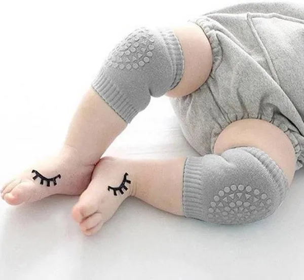 Набір (3 шт) дитячих наколінників для повзання малюків Children Knee з протектором для хлопчика і дівчинки (чорний, блакитний, сірий) — фото 3