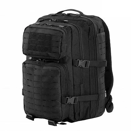 Рюкзак туристичний (36 л) M-Tac Large Assault Pack Laser Cut Black (Чорний) з D-кільцем
