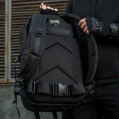 Рюкзак туристичний (36 л) M-Tac Large Assault Pack Laser Cut Black (Чорний) з D-кільцем — фото 6