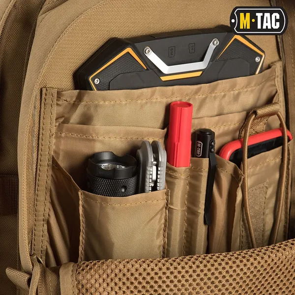 Туристичний рюкзак водонепроникний M-Tac Trooper Pack Coyote з безліччю відділень та місцем для гідратора — фото 6