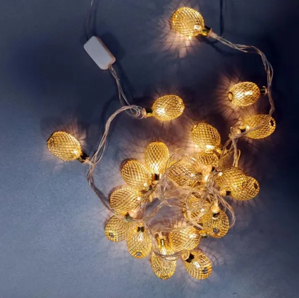 Гірлянда світлодіодна на 2 м., 20 LED діодів (Овал сітка), дріт гнучкий прозорий, свічення Жовте від 220В (на ялинку, штору, вікно, стіну) — фото 4