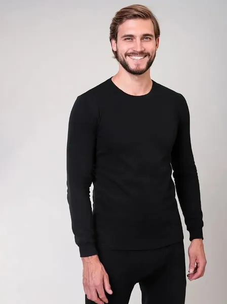 Комплект чоловічої термобілизни (лонгслів та кальсони) нар. 2XL (48-50) Чорний (зимове, спортивне, повсякденне) (22101) — фото 6