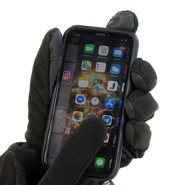 Флісові рукавички з утеплювачем M-Tac Fleece Thinsulate Black Розмір L (23-25 см) (Touch Screen сенсорні) — фото 2