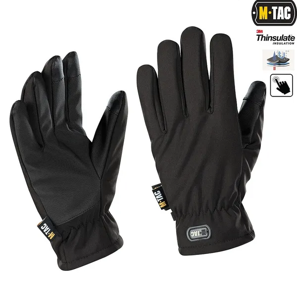 Рукавички для активного відпочинку Soft Shell Thinsulate Black Размер 