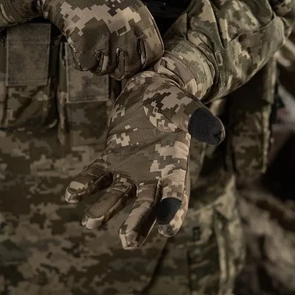 Зимові рукавички сенсорні M-Tac Soft Shell ММ14 (Мультикам) Розмір M — фото 2