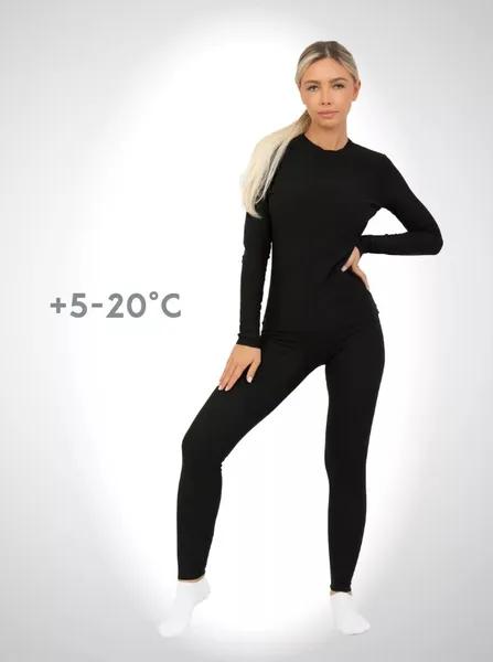 Комплект жіночої термобілизни на флісі (кофта+лосини) р. 4XL (52-54) Чорний (зимове, спорт