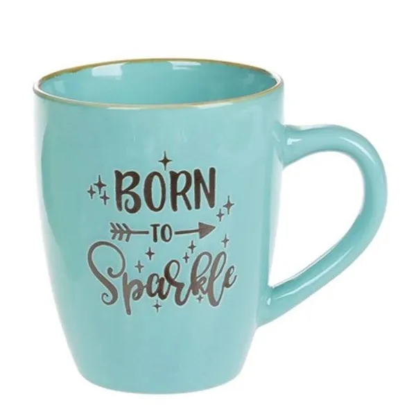 Кружка керамічна Born to Sparkle  360мл  344-131 Бірюзовий