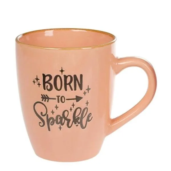 Кружка керамічна Born to Sparkle  360мл  344-131 Помаранчевий