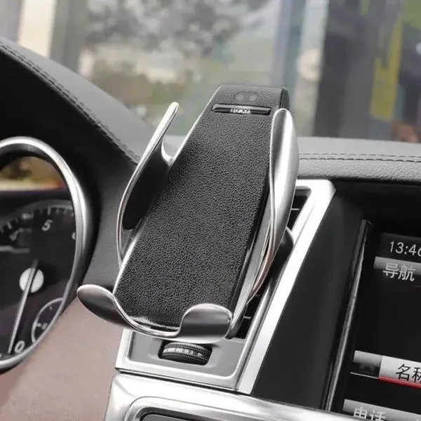 Автомобільний сенсорний утримувач Penguin Smart Sensor S5 QI з бездротовою зарядкою 10w Black датчик руху - автоматично розсуває ніжки утримувача — фото 2