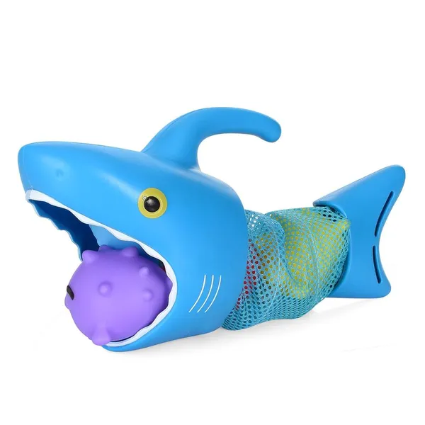 Ігра рибалка дитяча для ігор у воді (ванної) з дитиною Акула (Shark) з 4 рибками (м'ячами) 630 (для купання) — фото 4