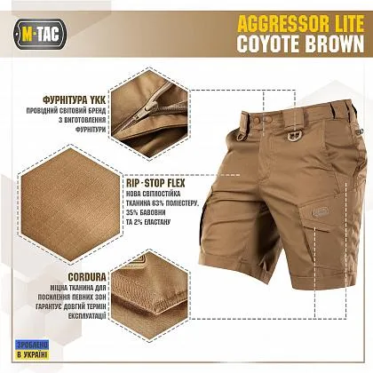 Шорти M-Tac Aggressor Short Coyote Brown Розмір 3XL — фото 2