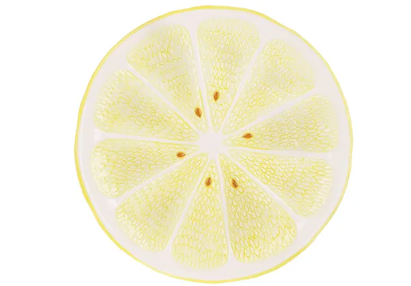 Блюдо керамическое Lemon D25.5 см желтый 928-058, стильная летняя сервировка стола — фото 2