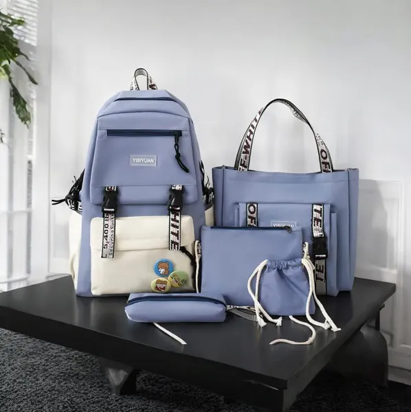 Рюкзак 5 в 1 шкільний для дівчинки OFF-White (набір: рюкзак, шоппер, пенал, сумочка, гаман