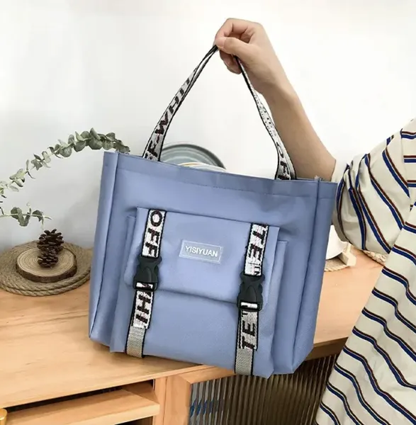 Рюкзак 5 в 1 шкільний для дівчинки OFF-White (набір: рюкзак, шоппер, пенал, сумочка, гаманець), голубий — фото 4
