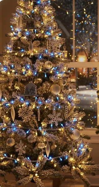 Гірлянда новорічна Ukraine 6 м 100 LED, світло жовто-блакитне (прозорий провід) 1110-26, 8