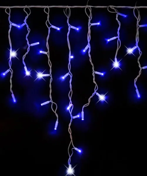 Гірлянда новорічна штора-дощовик Ukraine 120 LED, 3 м х 0.5 м, прозорий провід, світло жов