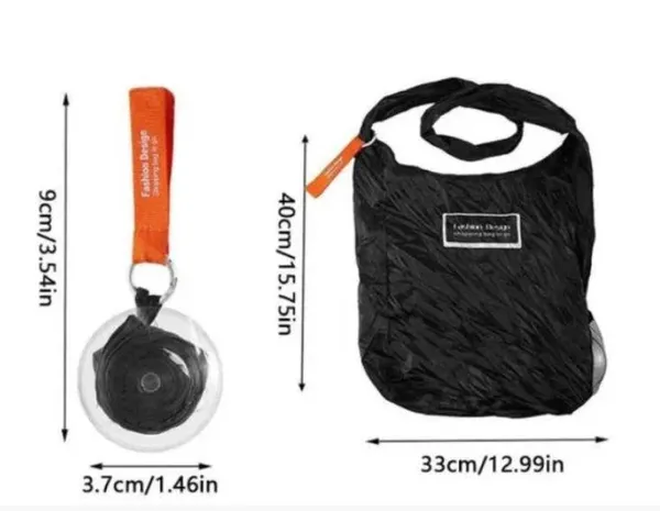 Складна компактна сумка-шопер Shopping bag to roll up WN04 Чорна — фото 2