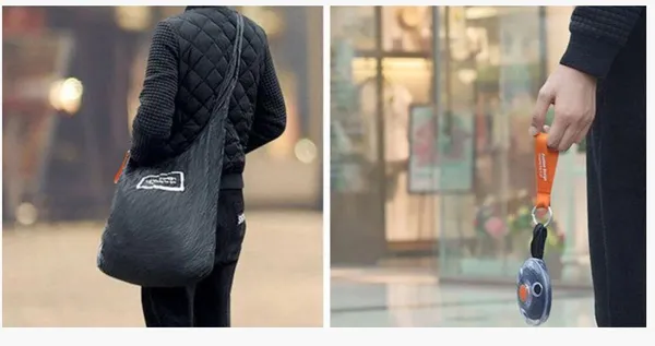 Складна компактна сумка-шопер Shopping bag to roll up WN04 Чорна — фото 3