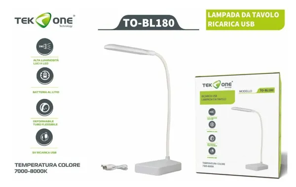 Акумуляторна LED-лампа світлодіодна настільна BL180 7-8000K Білий (настільна лампа для шко