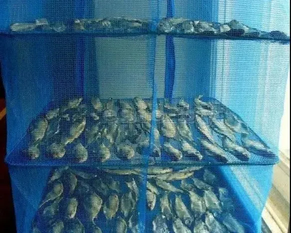 Сітка для сушіння риби (фруктів, овочів, горіхів, м'яса, трав), підвісна сушарка для грибів Триярусна (60х40х40) — фото 3