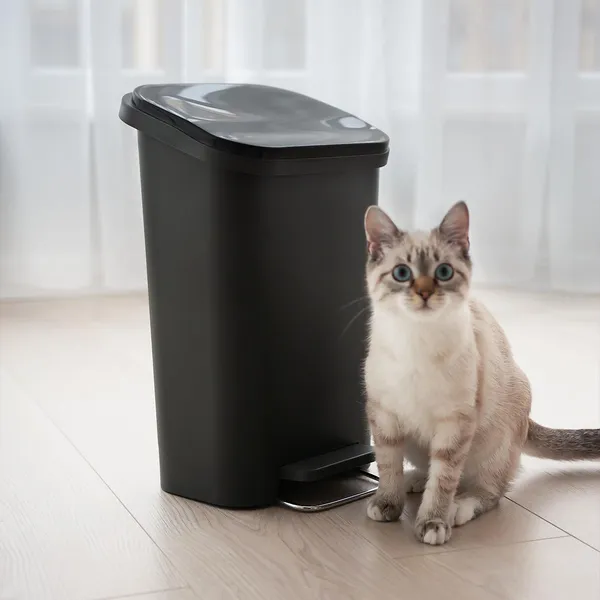 Відро для сміття з кришкою та педаллю MVM BIN-13 12L ANTHRACITE